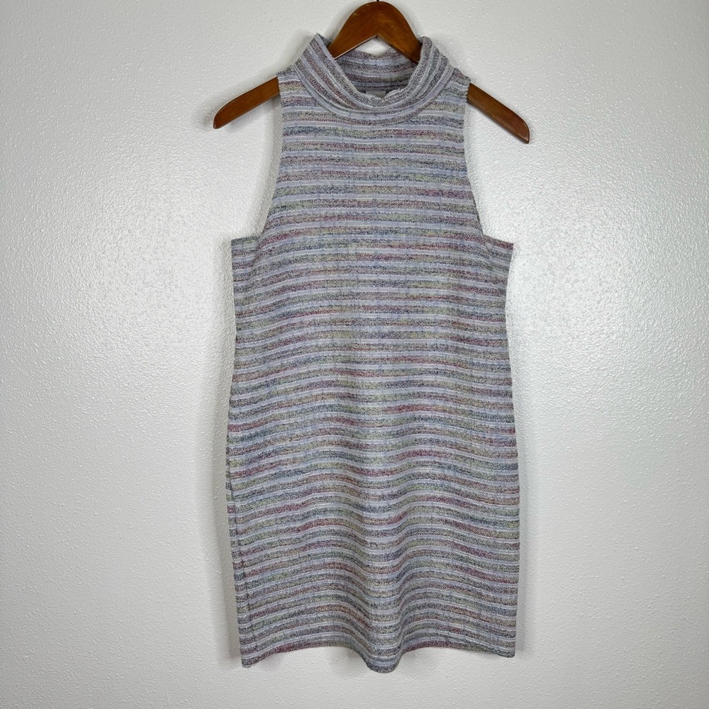 Akemi + Kin Striped High Neck Mini Dress Size Xsmall